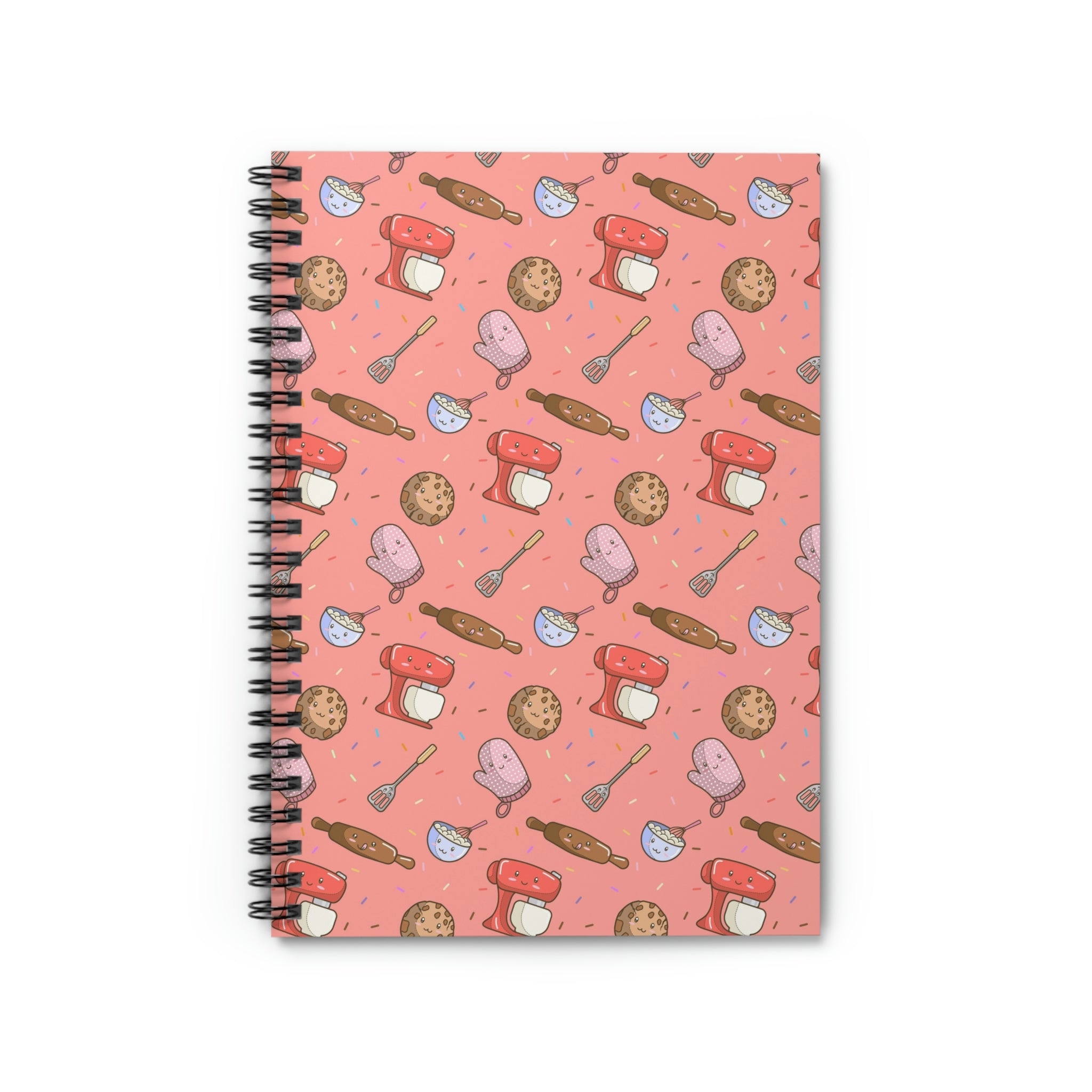 Cute Kawaii Print Baking Bakers Spiral Notebook - Ruled Line