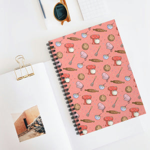 Cute Kawaii Print Baking Bakers Spiral Notebook - Ruled Line