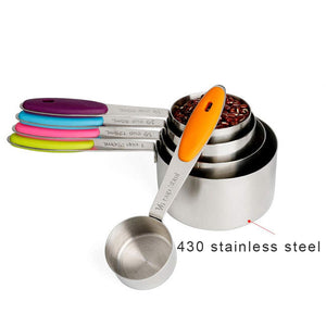 Measuring Cups and Spoons Set ,10 Piece Stainless Steel Measuring