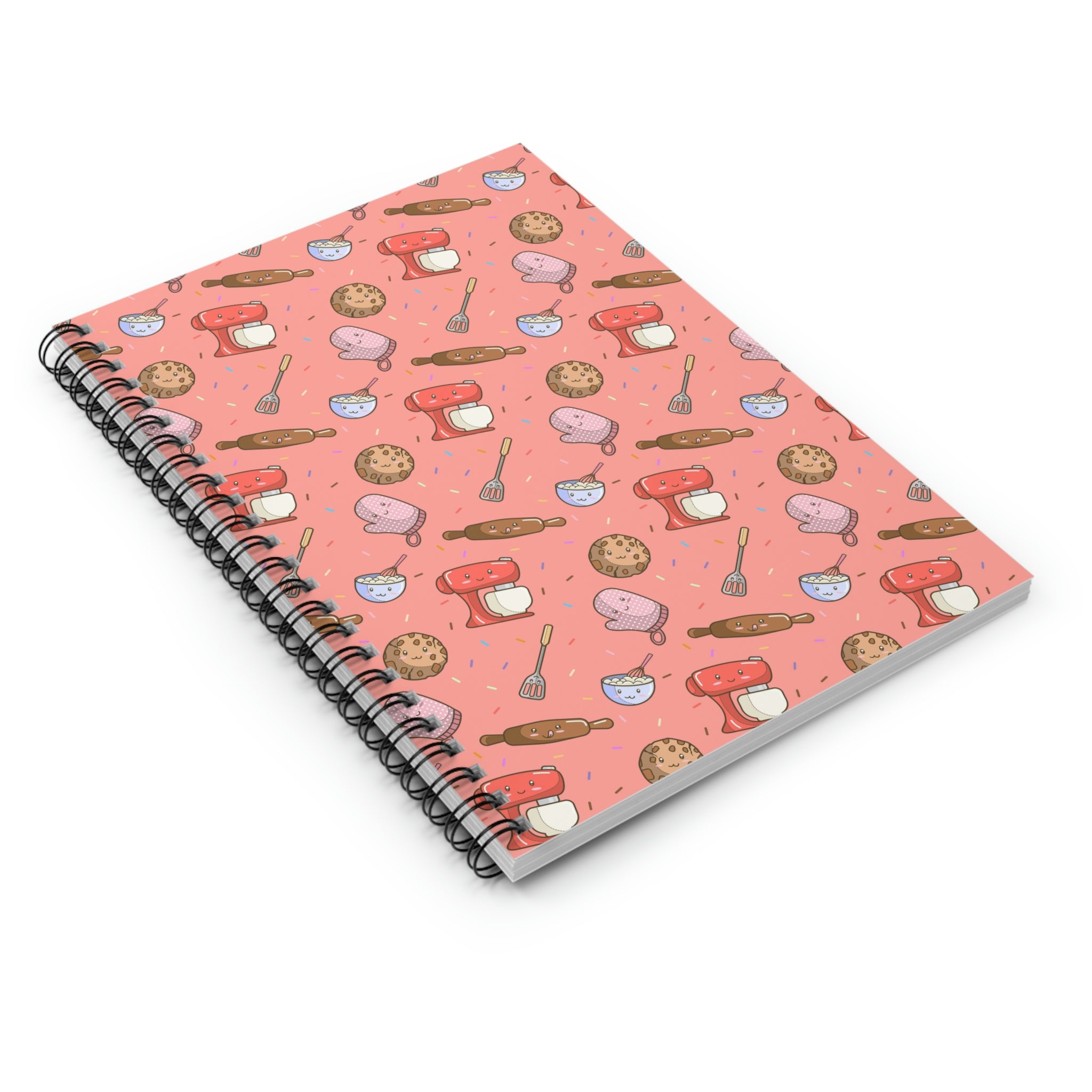 Cute Kawaii Print Baking Bakers Spiral Notebook - Ruled Line